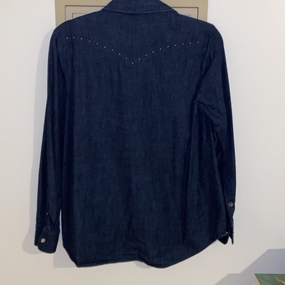 Kate Spade Embroidered Chambray Top Medium - Picture 6 of 6